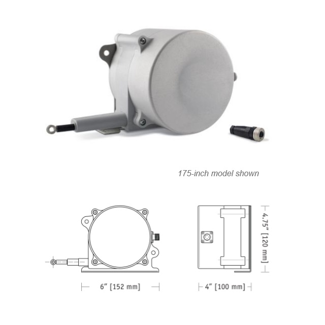 SR1A系列 分压器信号输出IP67经济型拉绳式位移传感器电位器连接器电缆可选|位置传感器